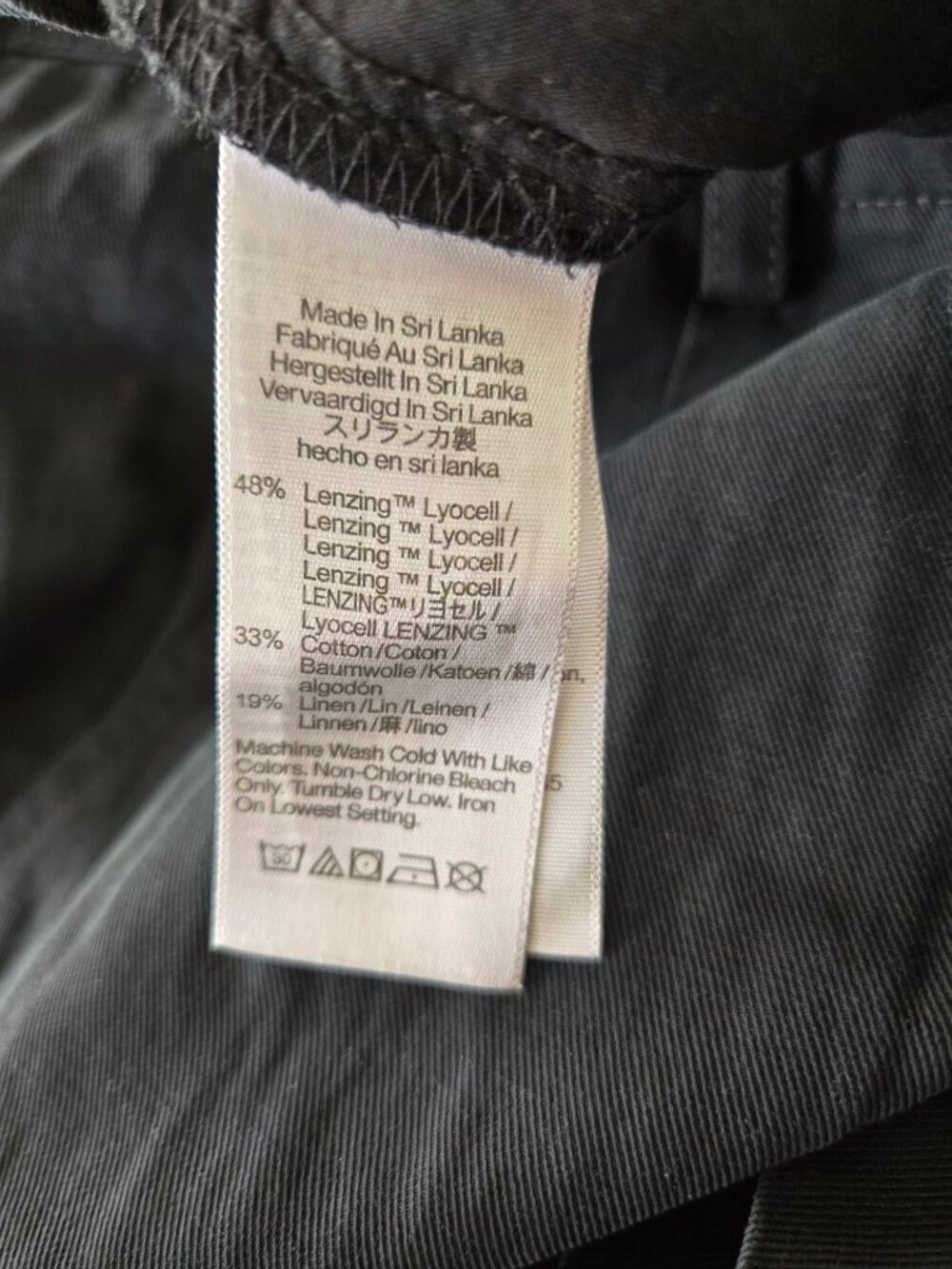 NWT Madewell Harlow Wide Leg Pant Drapey Twill Linen Blend Black 00 - Picture 4 of 5